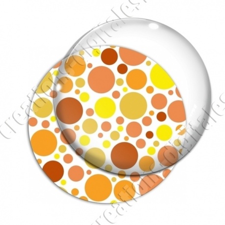 Image digitale - Ronds multi-tailles - Orange fond blanc