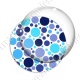 Image digitale - Ronds multi-tailles - Bleu fond blanc