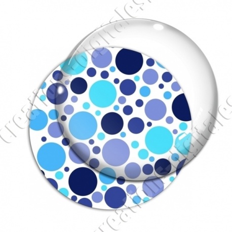 Image digitale - Ronds multi-tailles - Bleu fond blanc