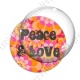Image digitale - Peace and love 01 - fond rose fleuri