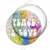 Image digitale - Peace and love 01 - fond peinture