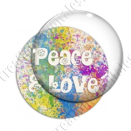 Image digitale - Peace and love 02 - fond peinture
