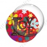 Image digitale - Love fond fleuri rouge