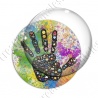 Image digitale - Main fond peinture