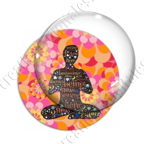 Image digitale - Yoga fond fleuri rose