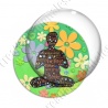 Image digitale - Yoga fond fleuri vert