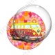 Image digitale - Van hippie - Fond fleuri rose