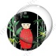Image digitale - Kokeshi rouge décor bambou