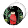 Image digitale - Kokeshi rouge décor bambou