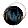 Image digitale - Plumes turquoises et brunes - Fond noir