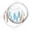 Image digitale - Plumes turquoises et brunes - Fond blanc