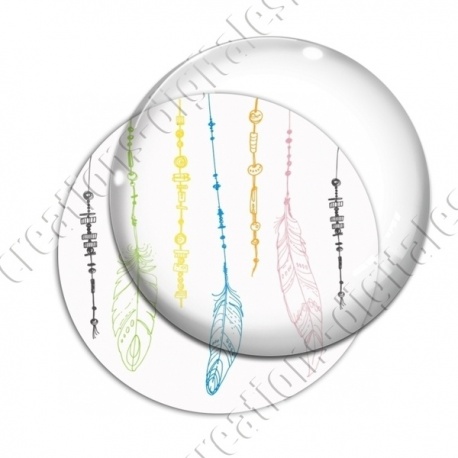 Image digitale - Plumes multicolores - Fond blanc