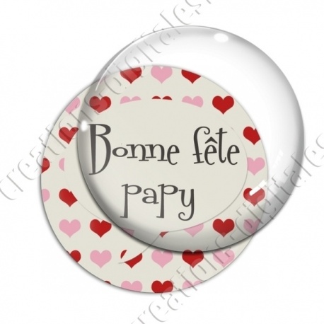 Image digitale - Bonne fête papy et coeurs