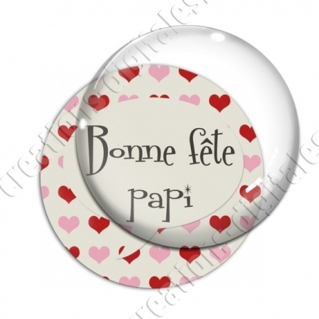 Image digitale - Bonne fête papi et coeurs