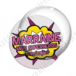 Image digitale - Comics - Marraine superhéros rose