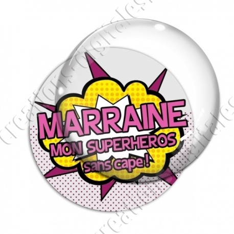 Image digitale - Comics - Marraine superhéros rose