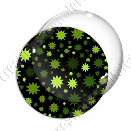 Image digitale - Etoiles multi-tailles - Vert et noir