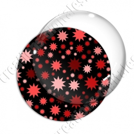 Image digitale - Etoiles multi-tailles - Rouge et noir