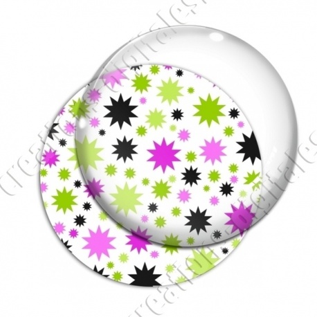 Image digitale - Etoiles multi-tailles - Vert et blanc