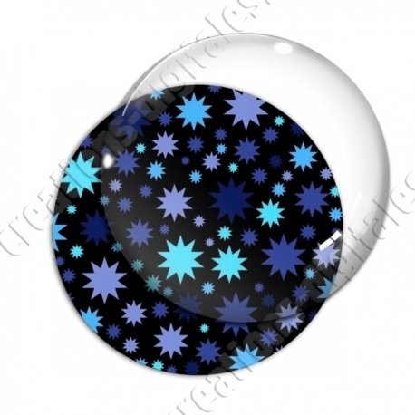 Image digitale - Etoiles multi-tailles - Bleu et noir