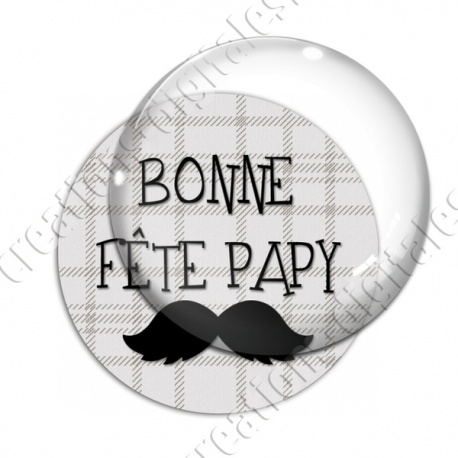 Image digitale - Bonne fête papy - fond couture moustache