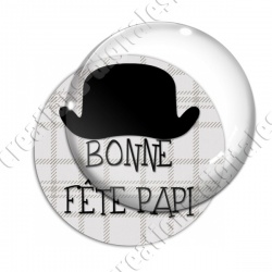 Image digitale - Bonne fête papi - fond couture chapeau