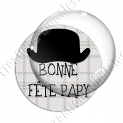 Image digitale - Bonne fête papy - fond couture chapeau