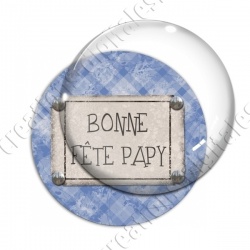 Image digitale - Bonne fête papy - fond jacquard bleu