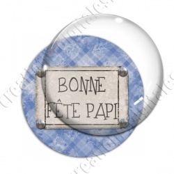 Image digitale - Bonne fête papi - fond jacquard bleu