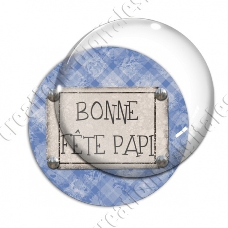 Image digitale - Bonne fête papi - fond jacquard bleu
