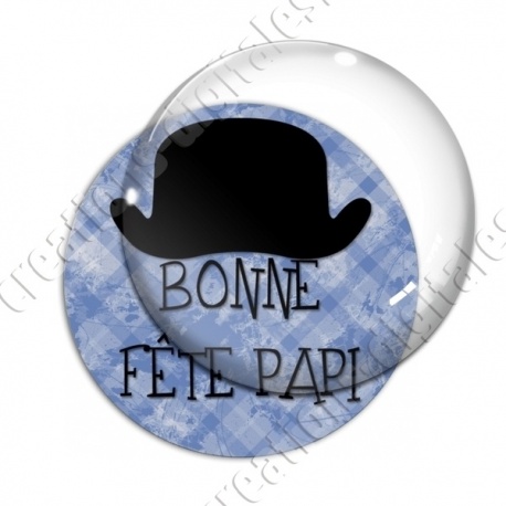 Image digitale - Bonne fête papi - fond bleu chapeau