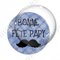 Image digitale - Bonne fête papy - fond bleu moustache