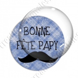 Image digitale - Bonne fête papy - fond bleu moustache 2