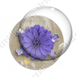Image digitale - Fleur violette fond marron