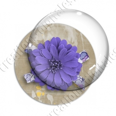 Image digitale - Fleur violette fond marron