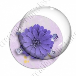 Image digitale - Fleur violette fond rose