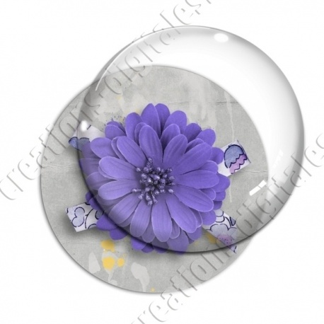 Image digitale - Fleur violette fond gris