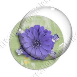 Image digitale - Fleur violette fond vert