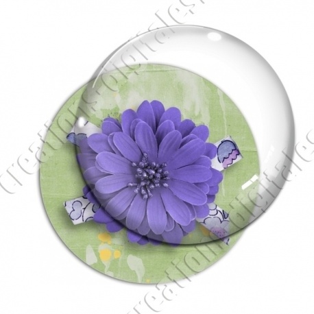 Image digitale - Fleur violette fond vert