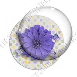 Image digitale - Fleur violette fond spirales
