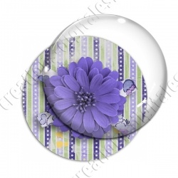 Image digitale - Fleur violette fond rayures verticales