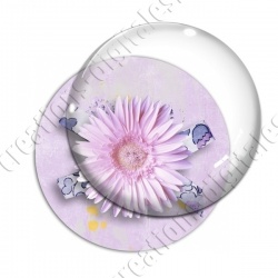 Image digitale - Fleur rose fond rose