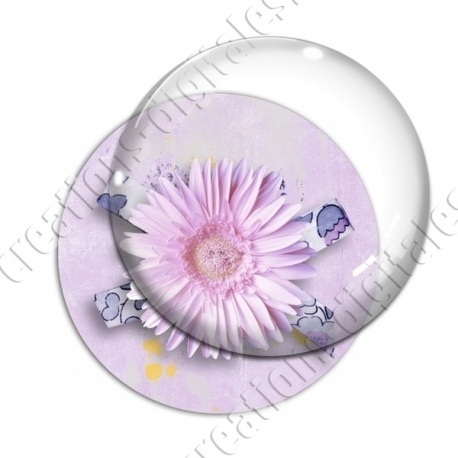 Image digitale - Fleur rose fond rose