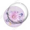 Image digitale - Fleur rose fond rose