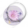 Image digitale - Fleur rose fond rayures horizontales