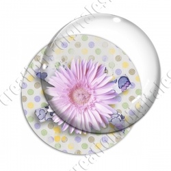 Image digitale - Fleur rose fond spirales