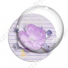 Image digitale - Fleur tissu rose fond rayures horizontales