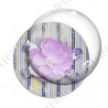 Image digitale - Fleur tissu rose fond rayures verticales