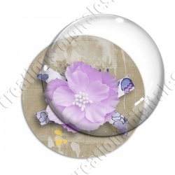 Image digitale - Fleur tissu rose fond marron