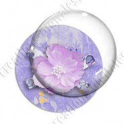 Image digitale - Fleur tissu rose fond violet